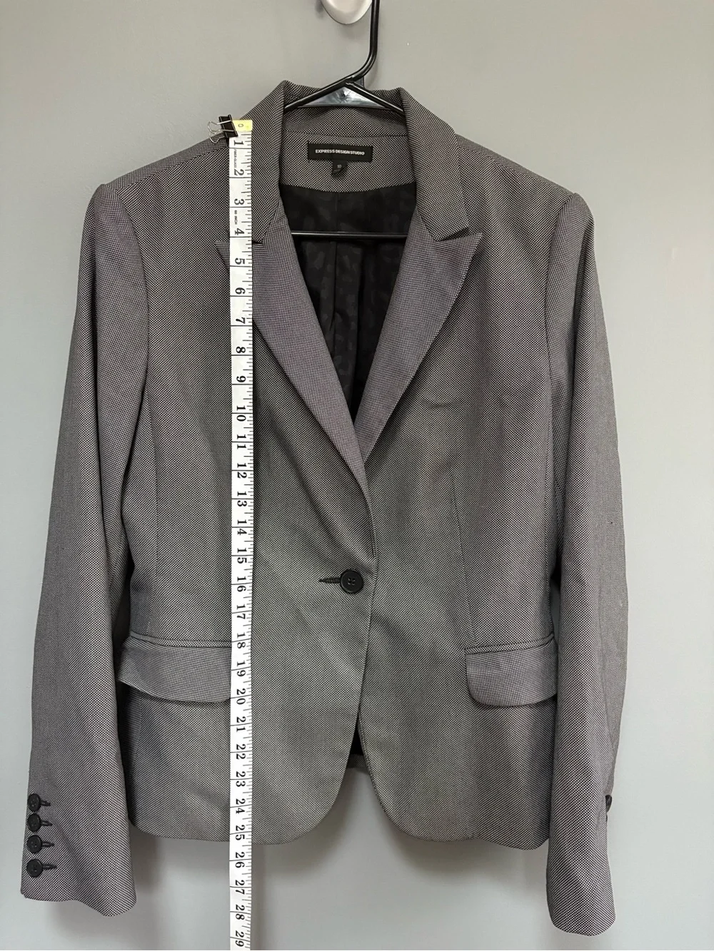 Express Classic Gray Women's Lined  Tailored Blazer Single-Button Size 10‎